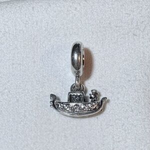 Authentic Pandora Gondola Sterling Silver Clear CZ Dangle Slide Charm 791143CZ